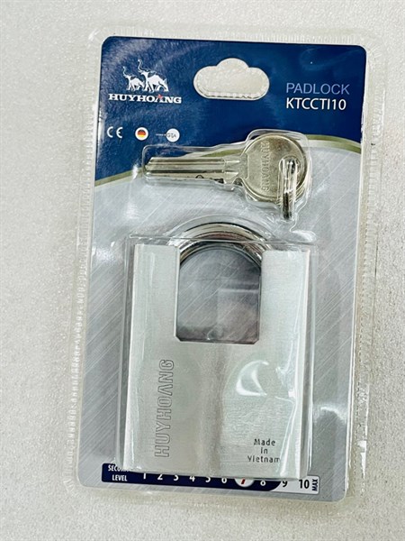 KHÓA TREO CHỐNG CẮT TITANIUM HUY HOÀNG 10 - 3 CHÌA