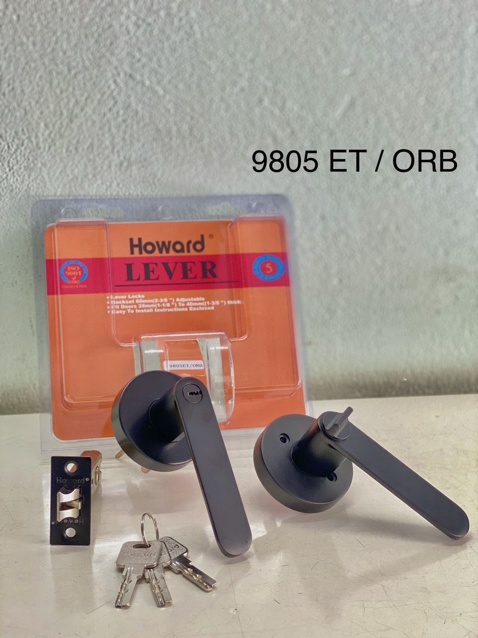 Khóa tròn gạt Howard 9805 màu đen - Hàng chính hãng