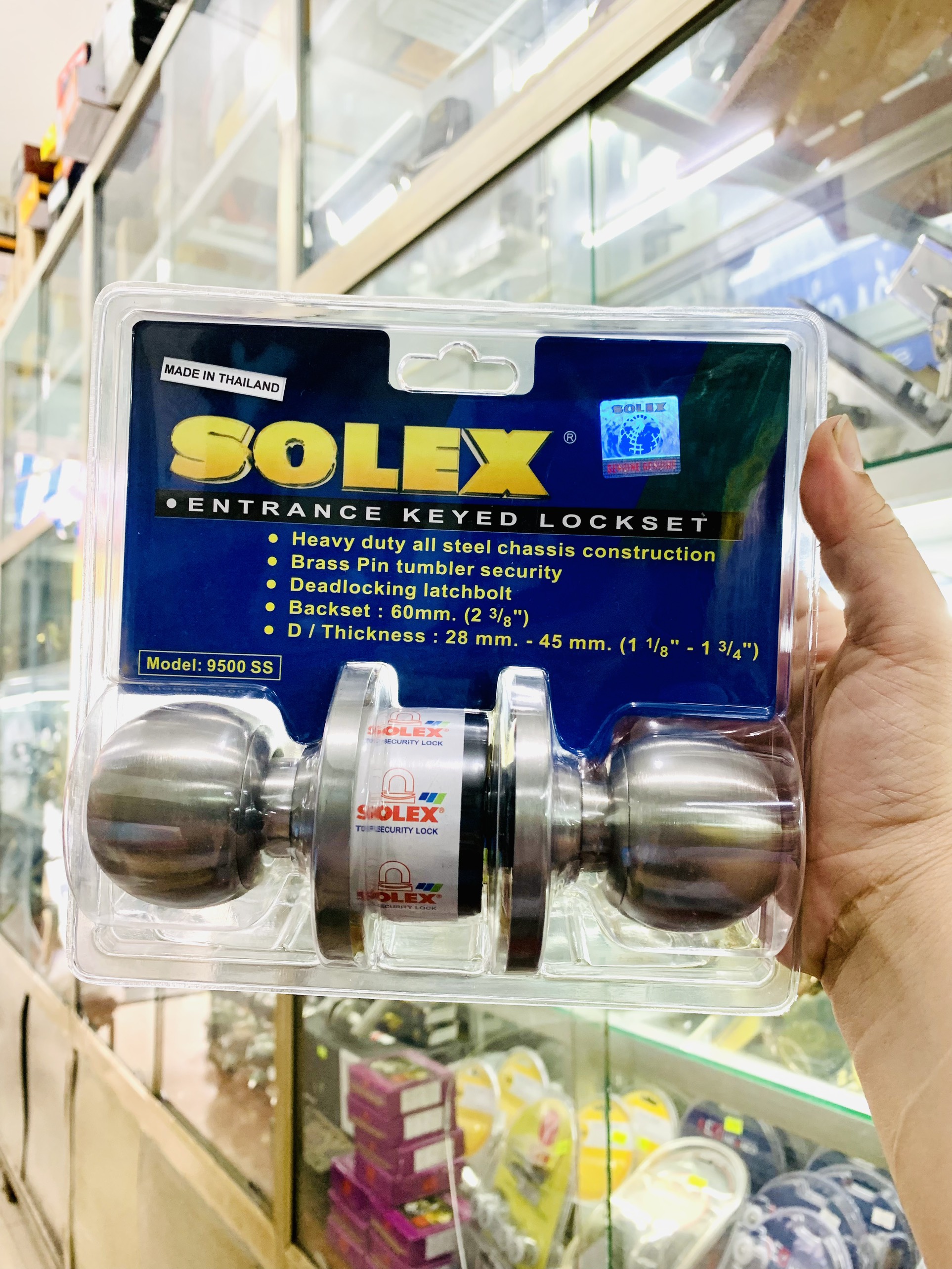Khóa tròn Solex Thái Lan 9500SS vĩ - Hàng Chính Hãng