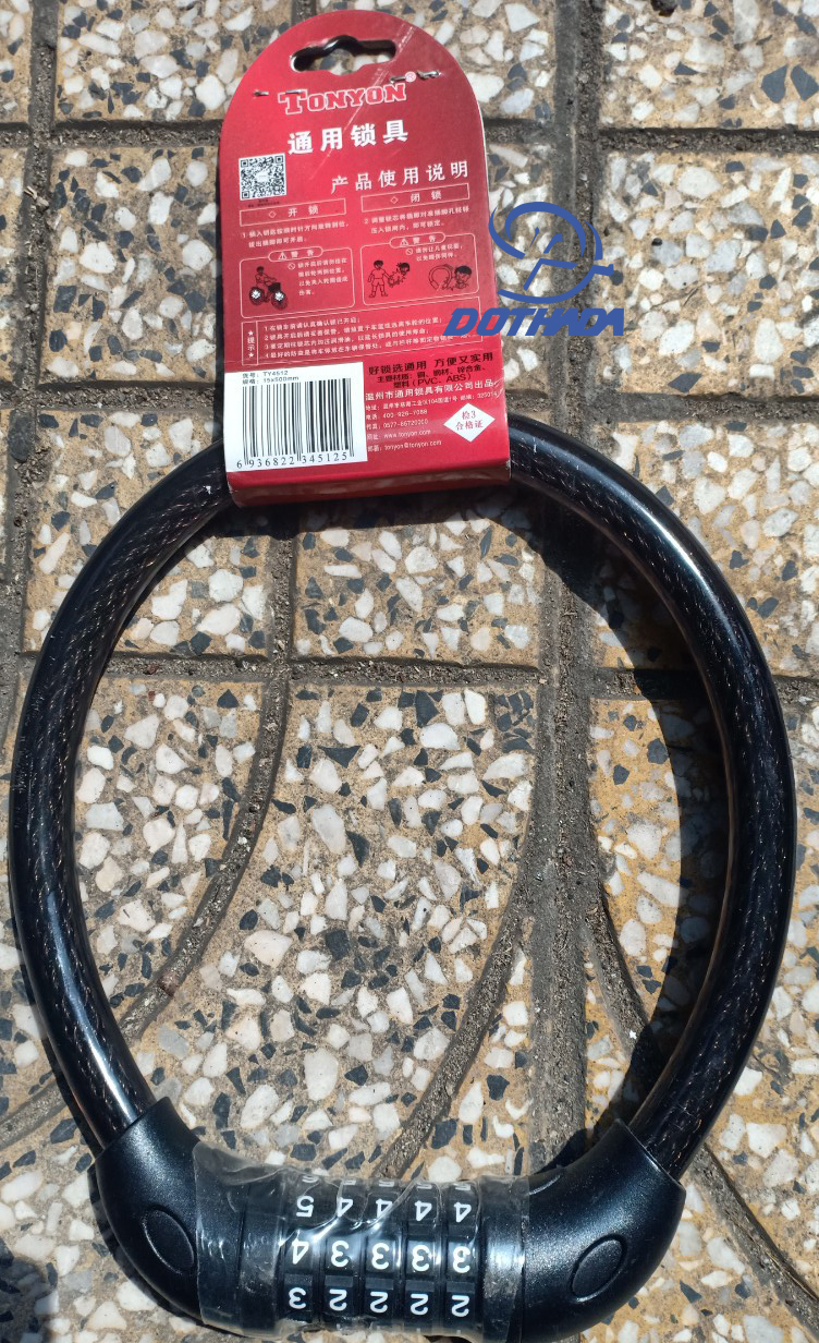 Khóa dây xe đạp xe máy 5 số 4512 Tonyon - Made in Taiwan